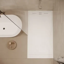 Stano Receveur de douche 90 x 170 cm extra plat blanc SALVI en SoliCast surface ardoisee* Receveur De Douche