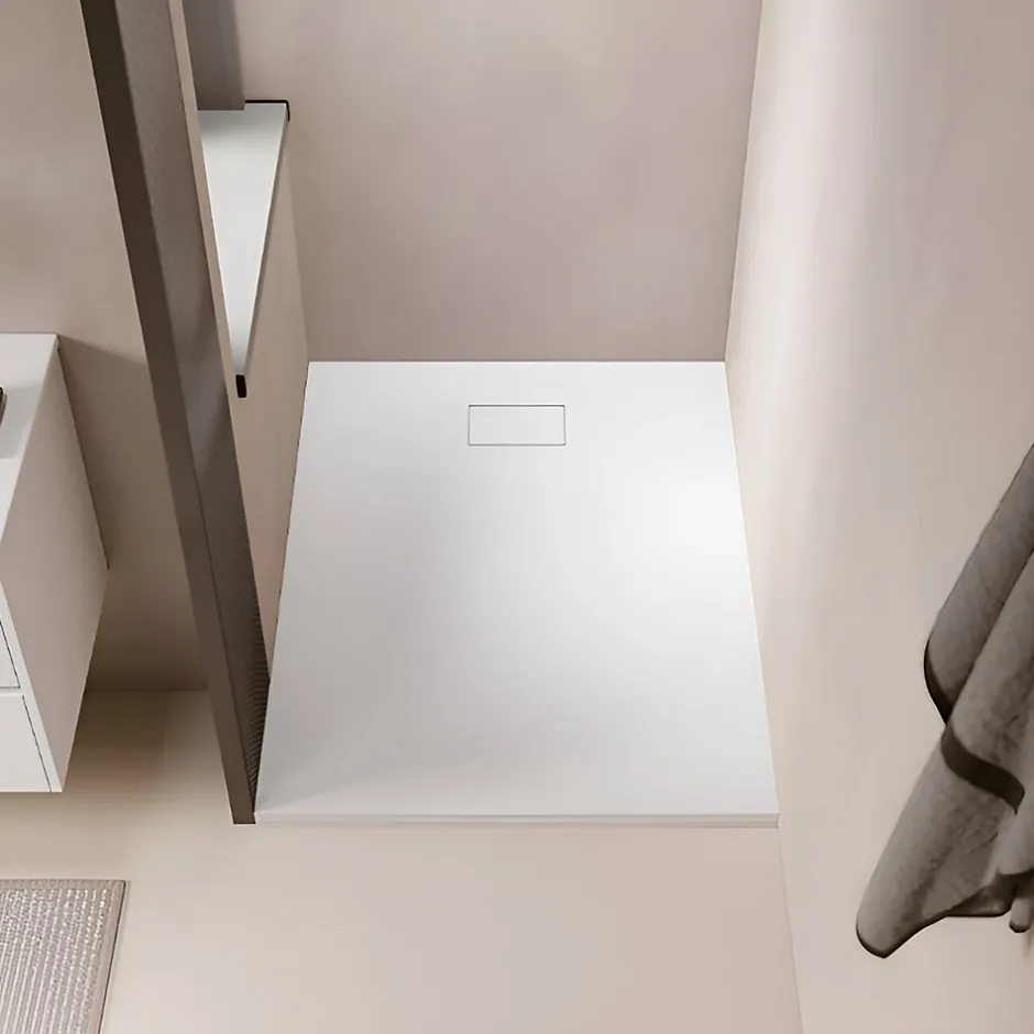Stano Receveur de douche 70 x 120 cm extra plat blanc PIATTO en SoliCast surface ardoisee* Receveur De Douche