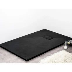 Stano Receveur de douche 80 x 120 cm extra plat noir PIATTO en SoliCast surface ardoisee