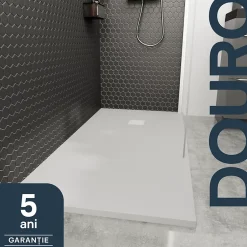 GoodHome Receveur de douche 80 x 160 cm, résine, blanc, Douro