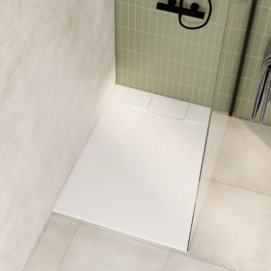 Schulte Receveur de douche 90 x 120 cm, effet pierre blanche,