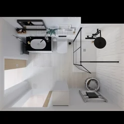 GoodHome Receveur de douche 90 x 120 cm, résine, blanc, Douro