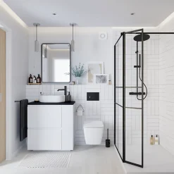 GoodHome Receveur de douche 90 x 120 cm, résine, blanc, Douro