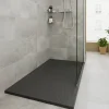 GoodHome Receveur de douche 80 x 140 cm, résine, noir, Luiro