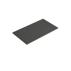 GoodHome Receveur de douche 80 x 140 cm, résine, noir, Luiro