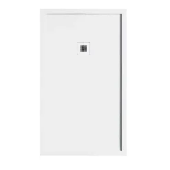 Stano Receveur de douche 70 x 120 cm extra plat blanc en resine minerale SARIN Acier inoxydable