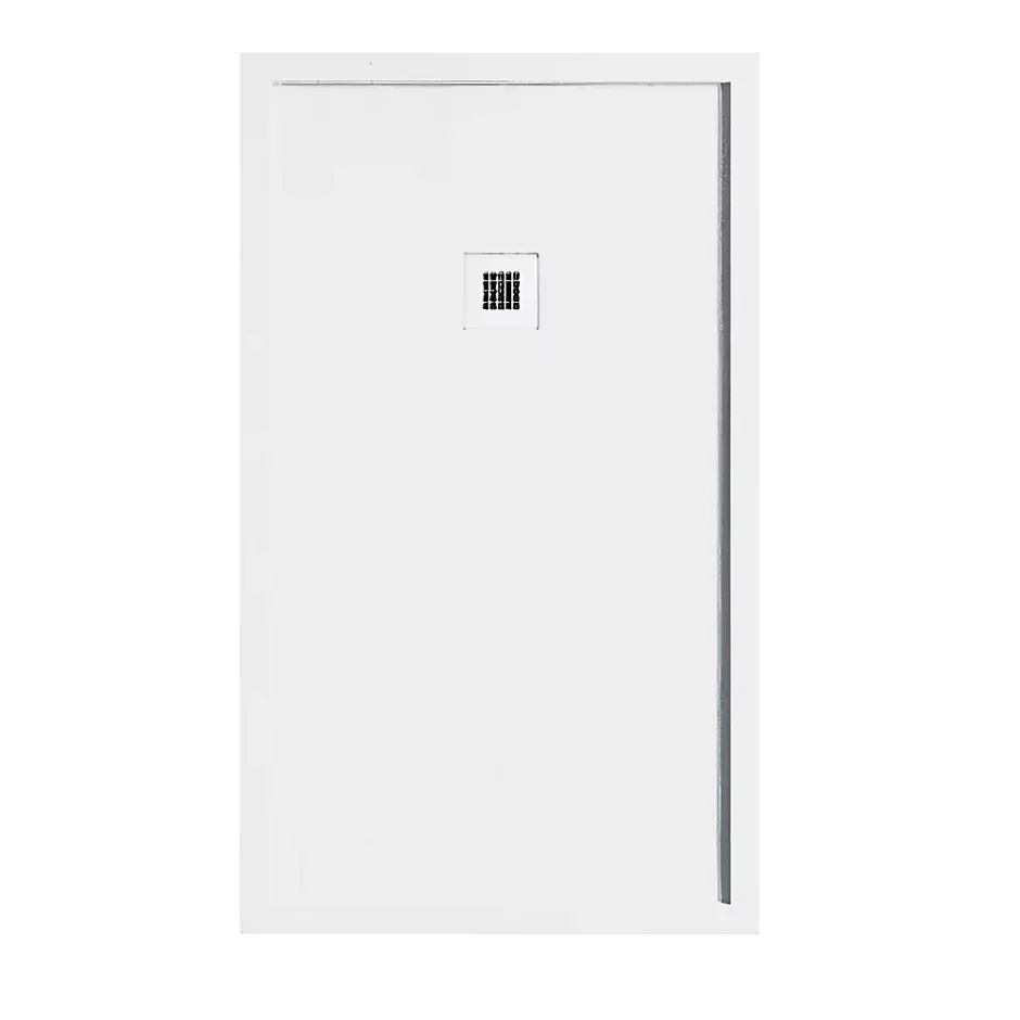 Stano Receveur de douche 70 x 120 cm extra plat blanc en resine minerale SARIN Acier inoxydable