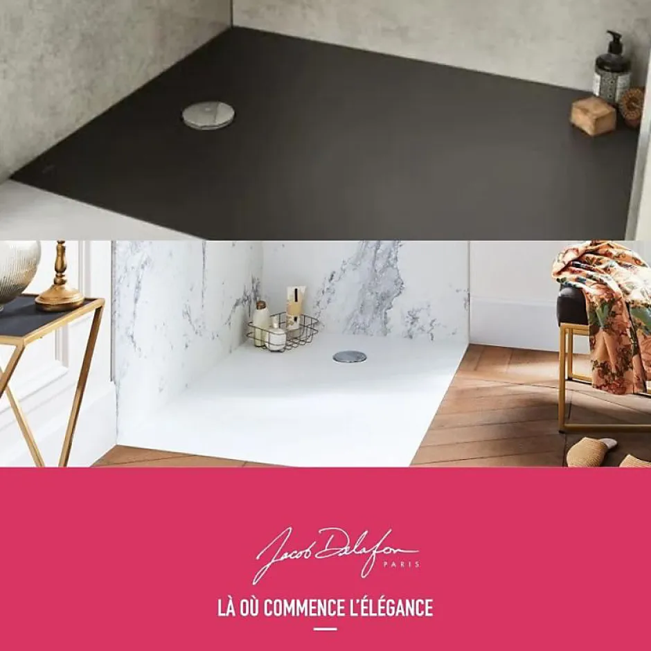 Jacob Delafon Receveur de douche 140 x 90 Ipso rectangle blanc