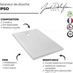 Jacob Delafon Receveur de douche 140 x 90 Ipso rectangle blanc