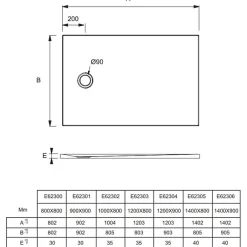 Jacob Delafon Receveur de douche 140 x 90 Ipso rectangle blanc