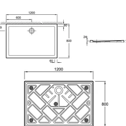 Jacob Delafon Receveur de douche 120 x 80 Gaspard extra-plat céramique* Receveur De Douche