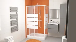 Ondee Receveur de douche 80 x 100 x 10 cm, blanc brillant, Cera Ondée