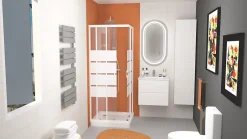 Ondee Receveur de douche 80 x 80 x 10 cm, blanc brillant, Cera Ondée