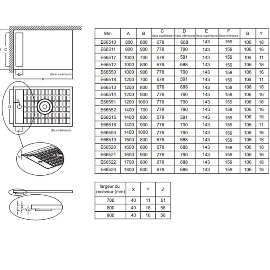 Jacob Delafon Receveur de douche antidérapant 140 x 90 Flight Neus rectangle blanc