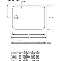 Villeroy & Boch Receveur de douche antidérapant 140 x 90 VILLEROY ET BOCH Lifetime Plus céramique blanc + Bonde blanc