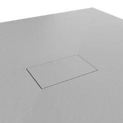 Saniverre Receveur de douche BAYA extra-plat aspect pierre gris 100 x 100 cm + bonde centrale* Receveur De Douche