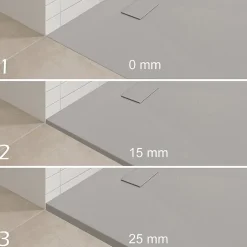 Saniverre Receveur de douche BAYA extra-plat aspect pierre gris 100 x 100 cm + bonde centrale* Receveur De Douche