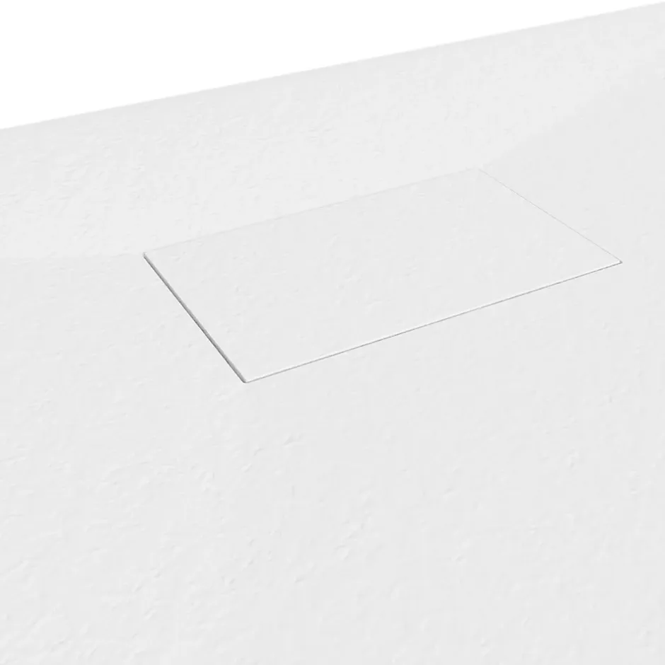 Saniverre Receveur de douche BAYA extra-plat aspect pierre blanc 80 x 160 cm + bonde* Receveur De Douche