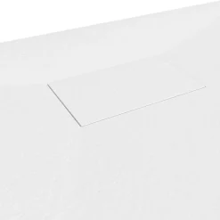 Saniverre Receveur de douche BAYA extra-plat aspect pierre blanc 90 x 160 cm + bonde