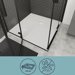 GoodHome Receveur de douche blanc en résine L.90 x l.90 cm, Douro* Receveur De Douche