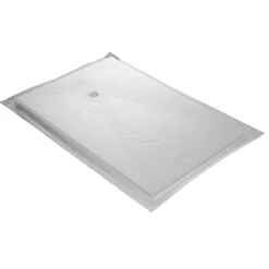 U-tile Receveur de douche blanc 160 x 90 cm haute densité aspect ardoise - grille carrée excentrée* Receveur De Douche
