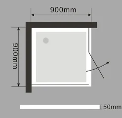 Bernstein Receveur de douche carré - 90x90cm et système d'évacuation