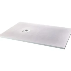 Planète Bain Receveur de douche extra plat à poser 80x120 Design reflet ardoisé Blanc