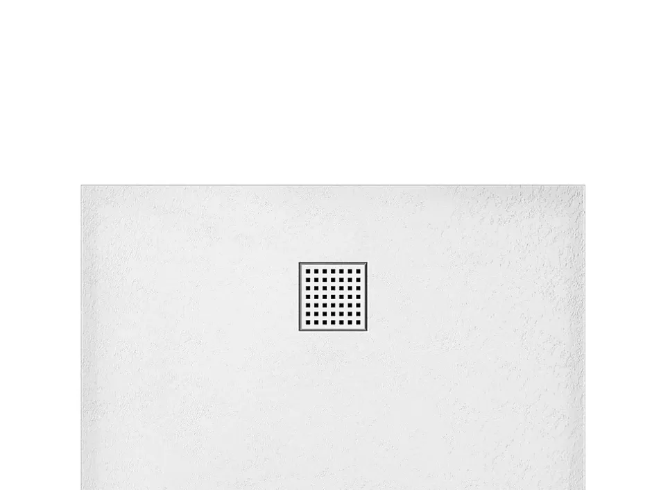 Vente-unique Receveur de douche extra plat à poser ou à encastrer recoupable en résine SMC - Blanc - 160 x 90 cm - MIRNOSA* Receveur De Douche