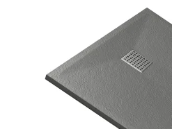 Vente-unique Receveur de douche extra plat à poser ou à encastrer recoupable en résine SMC - Gris - 140 x 90 cm - MIRNOSA