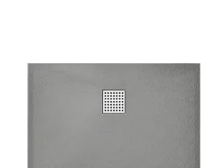 Vente-unique Receveur de douche extra plat à poser ou à encastrer recoupable en résine SMC - Gris - 140 x 90 cm - MIRNOSA