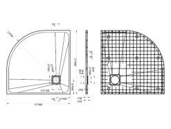 Vente-unique Receveur de douche extra plat à poser ou à encastrer recoupable en résine SMC en quart de cercle avec siphon - Blanc - 90 x 90 cm* Receveur De Douche