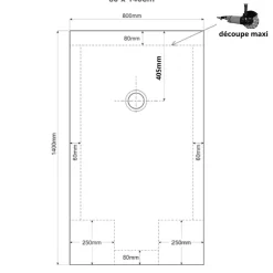 Planète Bain Receveur de douche extra plat à poser 80x140 couleur argile* Receveur De Douche