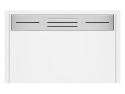 Vente-unique Receveur de douche extra plat à poser ou à encastrer recoupable en résine SMC avec siphon - Blanc - 160 x 90 cm - LYROSA