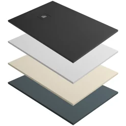 Lavaberg Receveur de Douche Extraplat 180x90cm Beige - Résine Minérale - Antidérapant - Effet Ardoise - Bonde Incluse -* Receveur De Douche