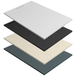 Lavaberg Receveur de Douche Extraplat 180x90cm Blanc - Résine Minérale - Antidérapant - Effet Ardoise - Bonde Incluse -