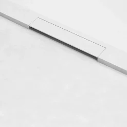 Lavaberg Receveur de Douche Extraplat 120x80cm Beige - Résine Minérale - Antidérapant - Effet Ardoise - Bonde Incluse -