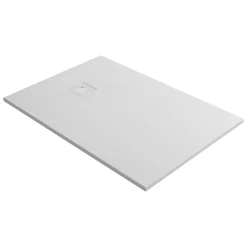 Lavaberg Receveur de Douche Extraplat 160x80cm Blanc - Résine Minérale - Antidérapant - Effet Ardoise - Bonde Incluse -