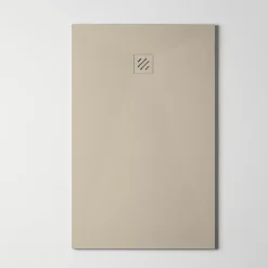 Sanizéo Receveur de Douche Extraplat 90x120cm Beige - Résine Minérale - Antidérapant - Effet Pierre Naturelle - RÉSIGRÈS.