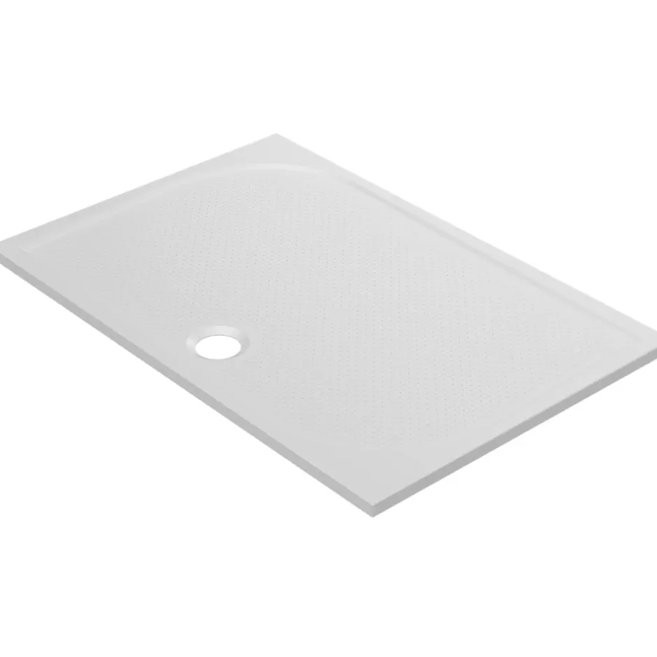 GoodHome Receveur de douche extra-plat l.70 x L.120 cm blanc anti dérapant, Limski* Receveur De Douche