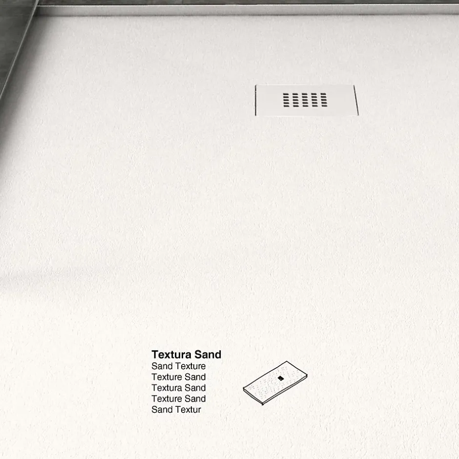 Poalgi Receveur de douche extraplat blanc 90x100 cm Arena -