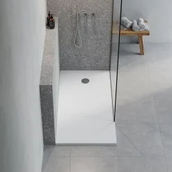 GoodHome Receveur de douche extra-plat l.80 x L.160 cm blanc anti dérapant, Leira* Receveur De Douche