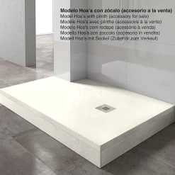 Poalgi Receveur de douche extraplat blanc ivoire 90x110 cm Hos's -* Receveur De Douche