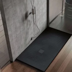 Poalgi Receveur de douche extraplat noir 90x100 cm Hos's -* Receveur De Douche