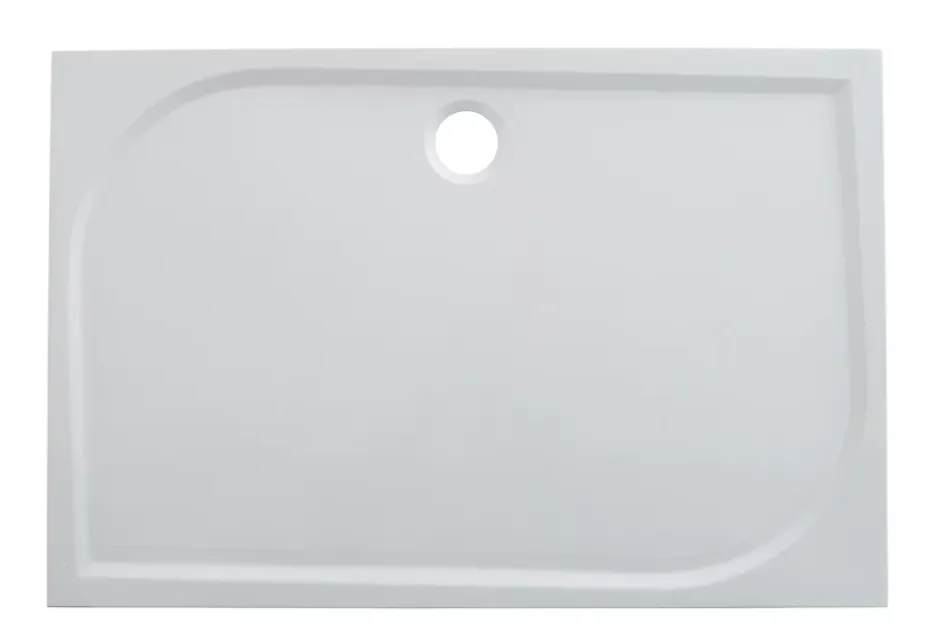 GoodHome Receveur de douche extra-plat l.80 x L.140 cm blanc anti dérapant, Limski