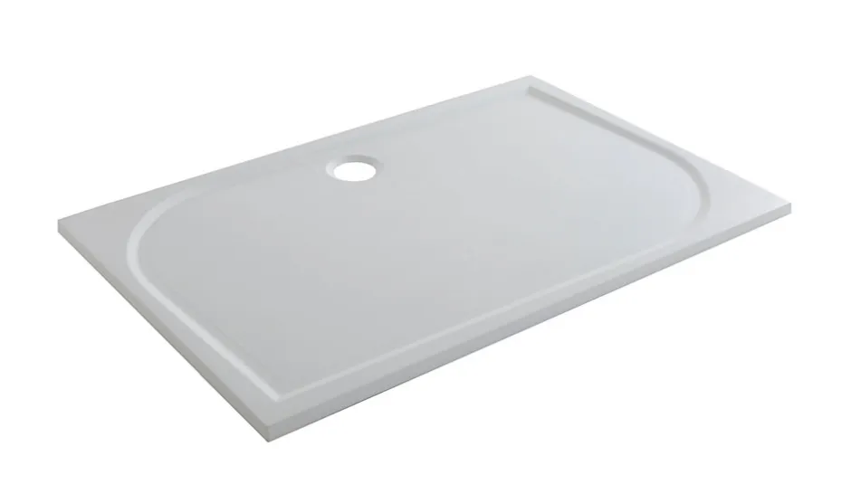 GoodHome Receveur de douche extra-plat l.80 x L.140 cm blanc anti dérapant, Limski