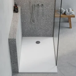 GoodHome Receveur de douche extra-plat l.90 x L.140 cm blanc anti dérapant, Leira* Receveur De Douche