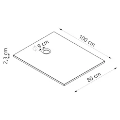 GoodHome Receveur de douche extra-plat l.80 x L.100 cm blanc anti dérapant, Leira* Receveur De Douche