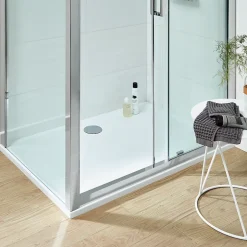GoodHome Receveur de douche extra-plat l.80 x L.120 cm blanc anti dérapant, Limski* Receveur De Douche