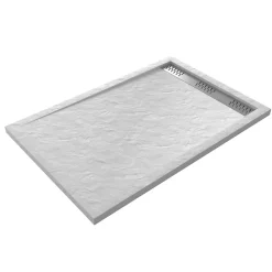 Galedo Receveur de douche extra-plat 80 x 120 cm, acrylique, blanc, Pedra Linéaire* Receveur De Douche