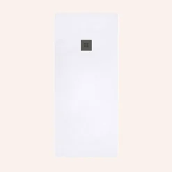 Poalgi Receveur de douche extraplat blanc 75 x 100 cm grille noire Hos's -